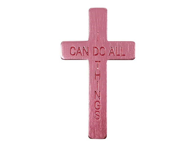 Pocket Cross-I Can Do All Things-Pink (Pack Of 50)