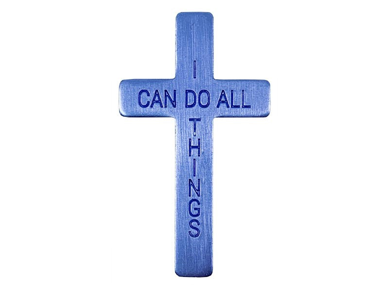 Pocket Cross-I Can Do All Things-Blue (Pack Of 50)