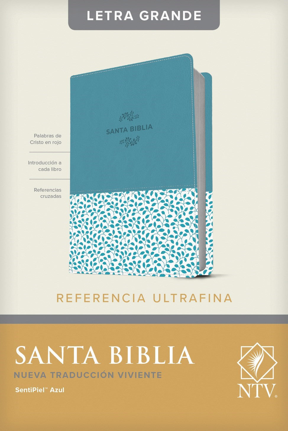 NTV Edicion de Referencia Ultrafina/Letra Grande (NLT Slimline Reference/Large Print)-Blue LeatherLike