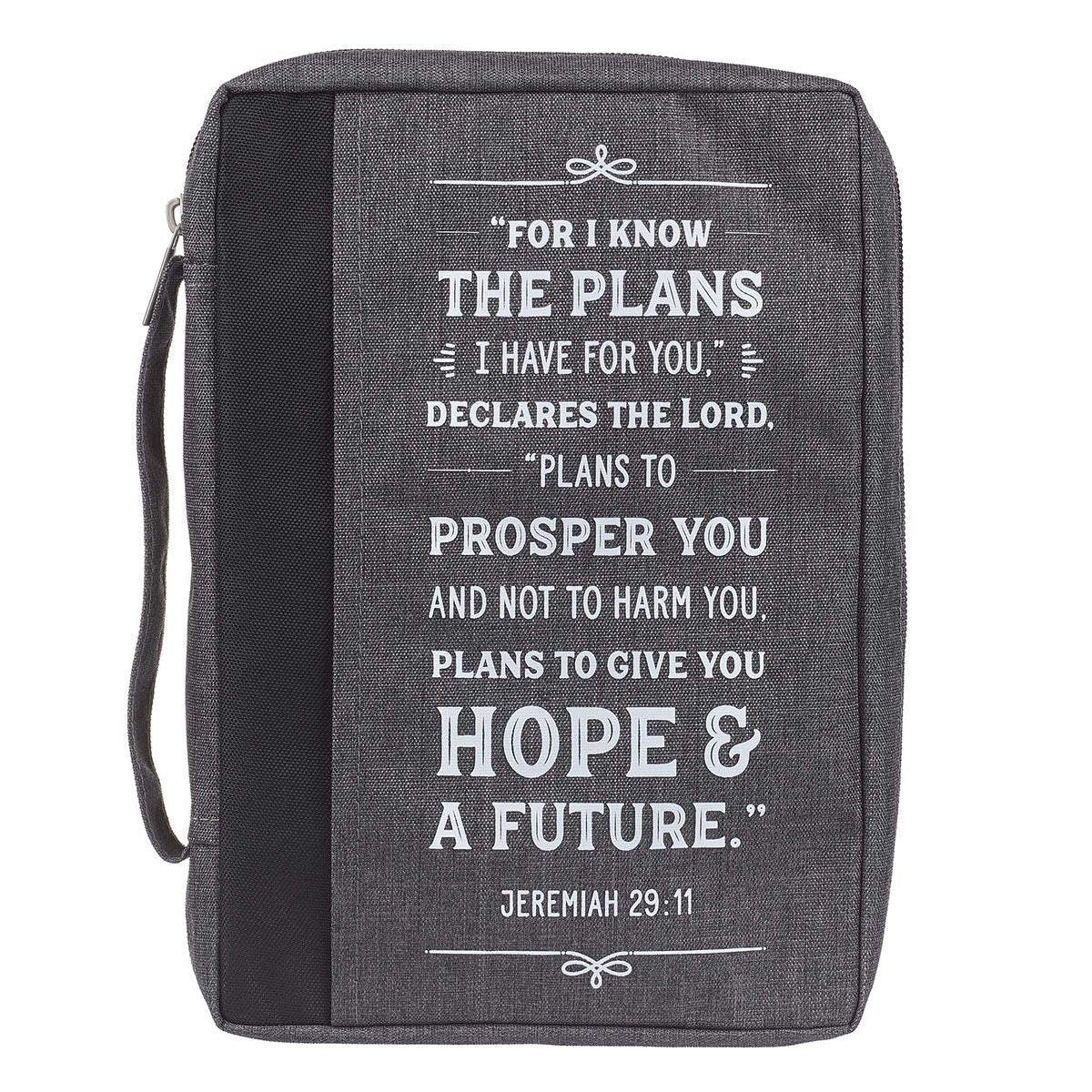 Bible Cover-Value-I Know The Plans-MED-Gray