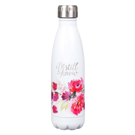 Water Bottle-Be Still-White