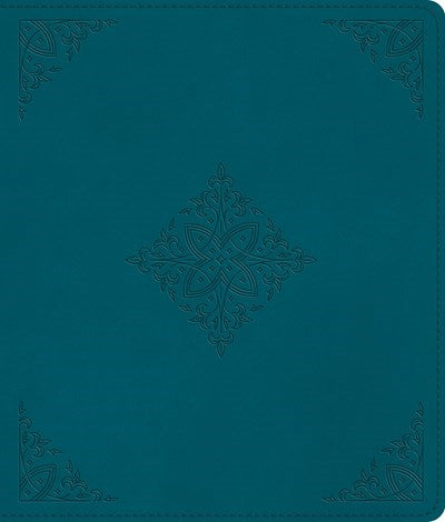 ESV Journaling Bible-Deep Teal Fleur-De-Lis Design TruTone