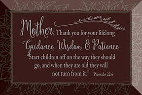Plaque-Artisan Glass-Mother Thank You (Proverbs 22:6) (6 x 4)