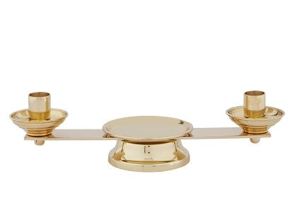 Unity Candle Holder-Straight/Gold-Polished Brass (12" L)