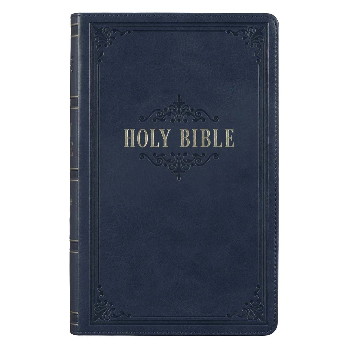 KJV Giant Print Bible-Dark Blue Faux Leather Indexed