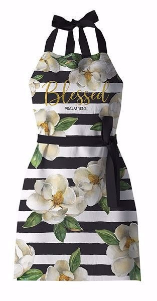 Apron-Blessed/Magnolia w/2 Front Pockets