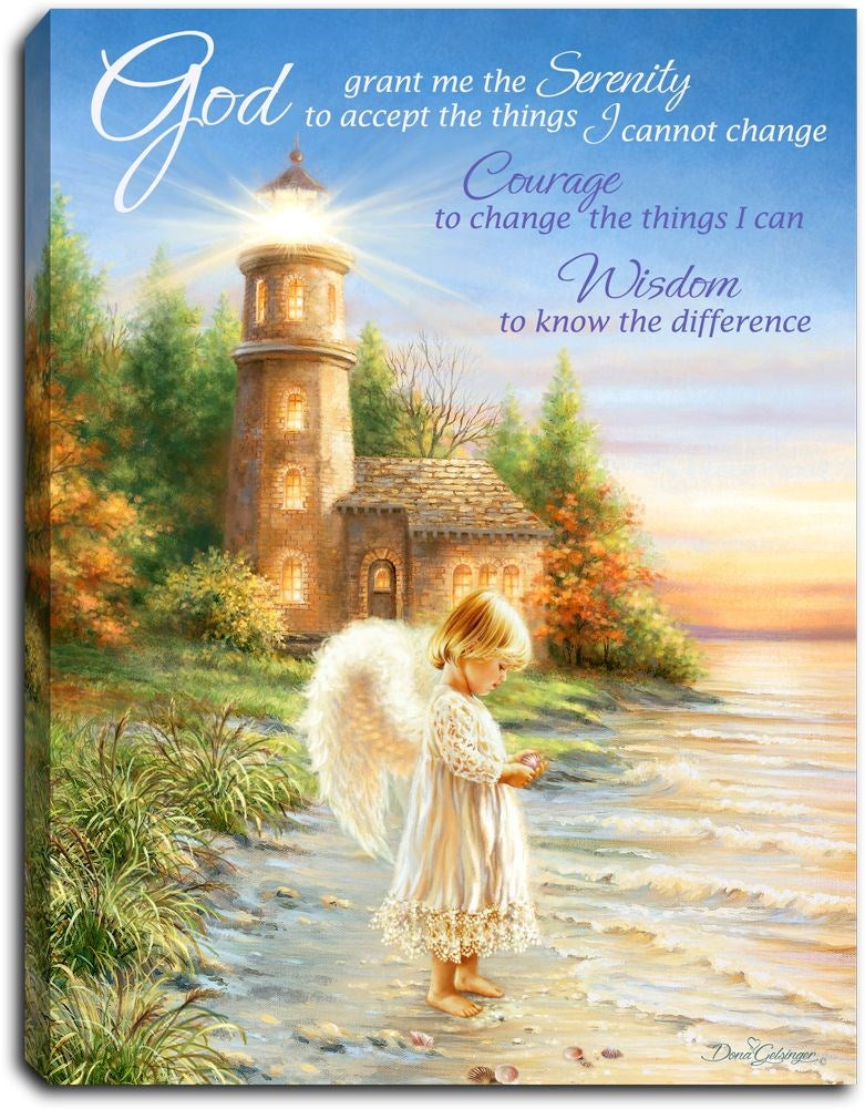 Mini Canvas-Serenity Angel-LED Tabletop w/Timer (8" x 6")