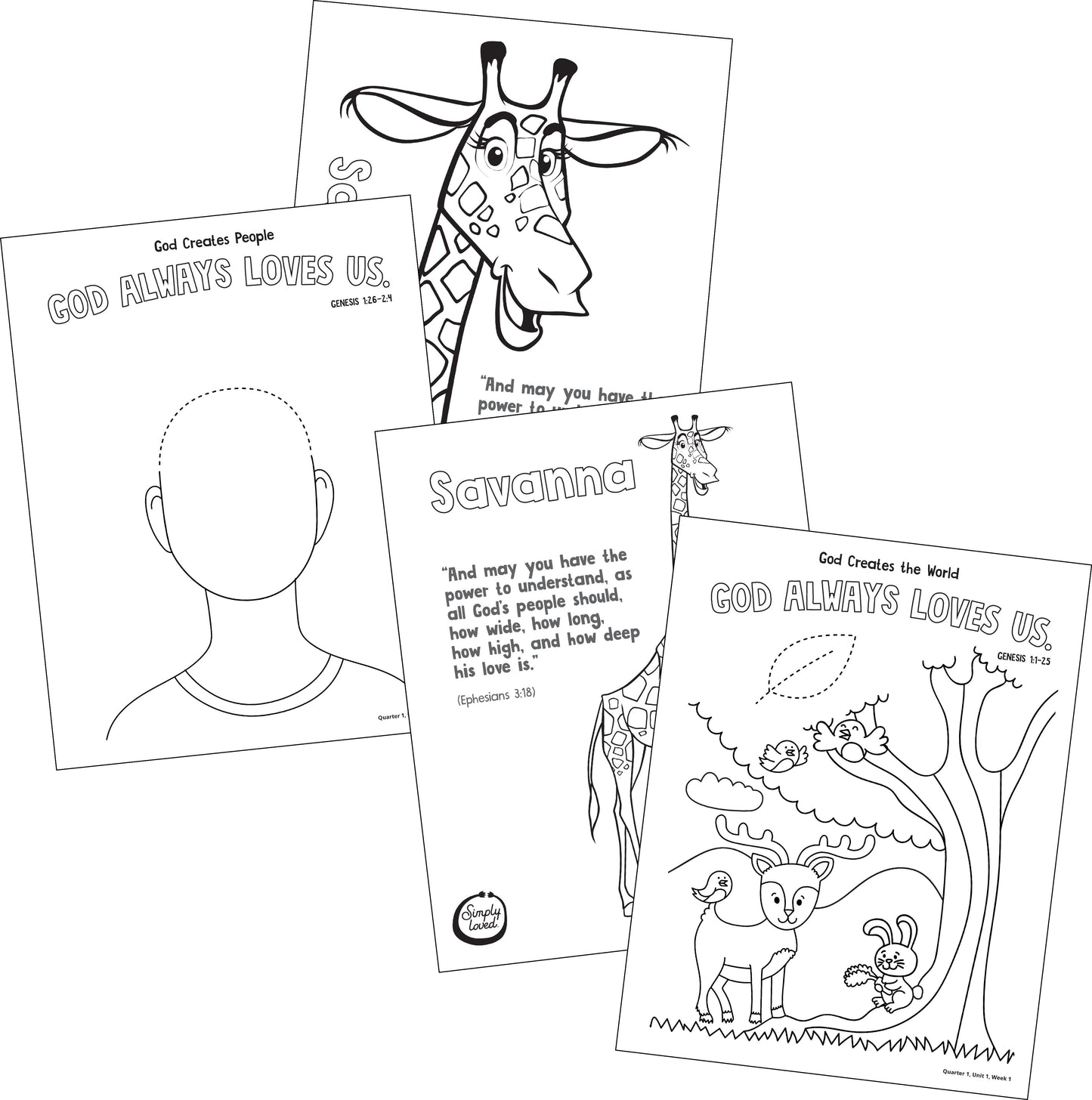 Simply Loved Pre-K & K Coloring Creations-Quarter 1