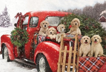 Jigsaw Puzzle-Puppies' Holiday Ride (100 Pieces)