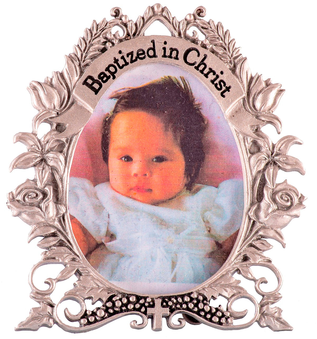 Frame-Baptized In Christ (Floral) (Holds 2 x 2.5 Photo)