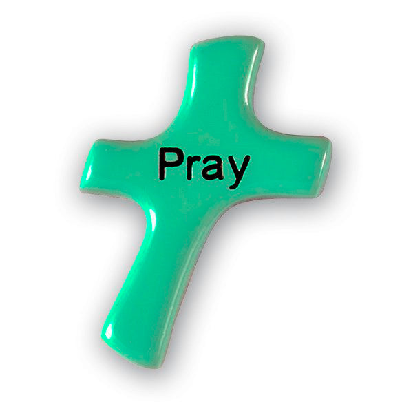 Pocket Cross-Solid Metal-Pray (1" x 1 ") (Pack Of 3)
