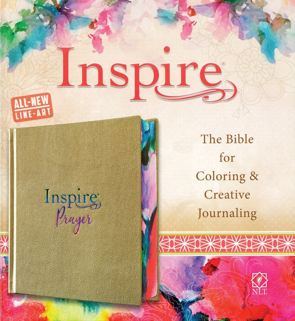 NLT Inspire Prayer Bible-Metallic Champagne Gold LeatherLike