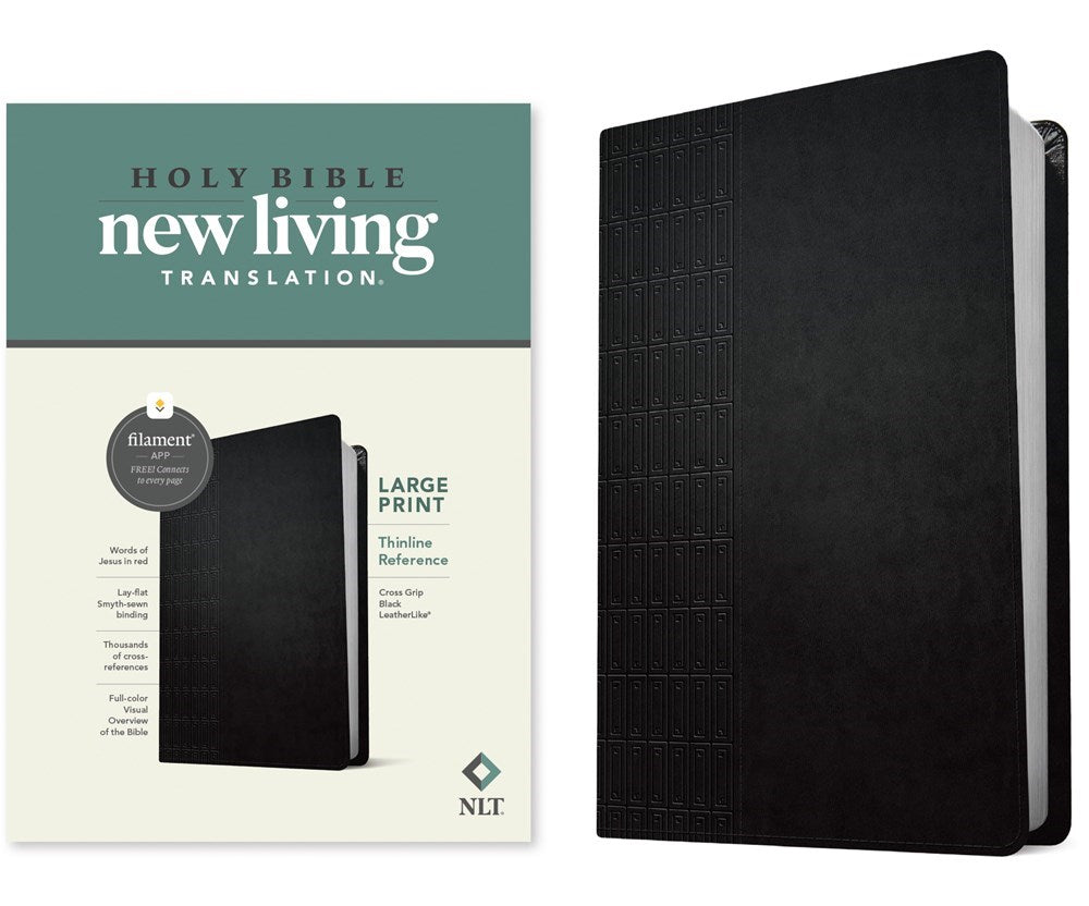 NLT Large Print Thinline Reference Bible/Filament Enabled Edition-Black LeatherLike