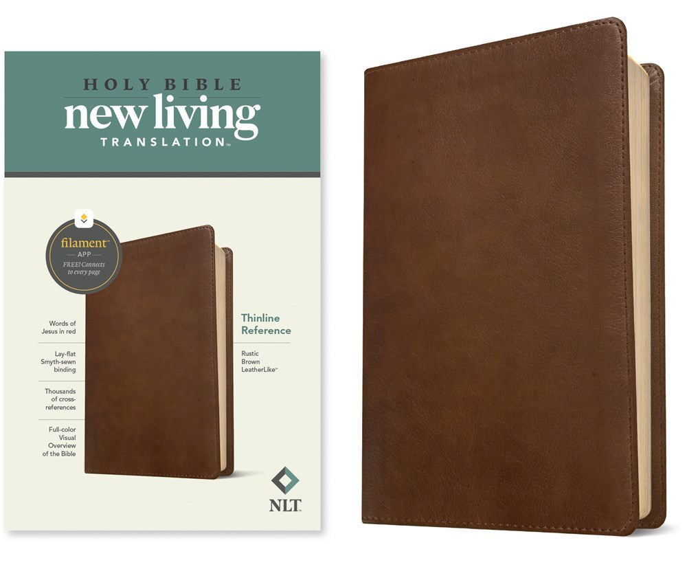 NLT Thinline Reference Bible/Filament Enabled Edition-Rustic Brown LeatherLike