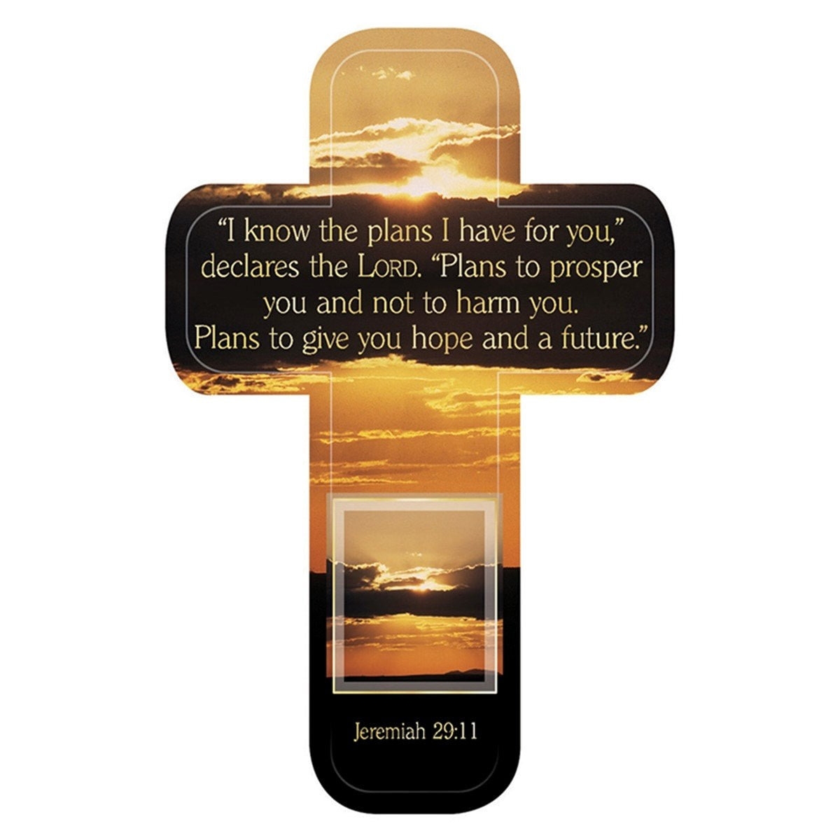 Bookmark-Cross-I Know The Plans/Sunset (Pack Of 12)