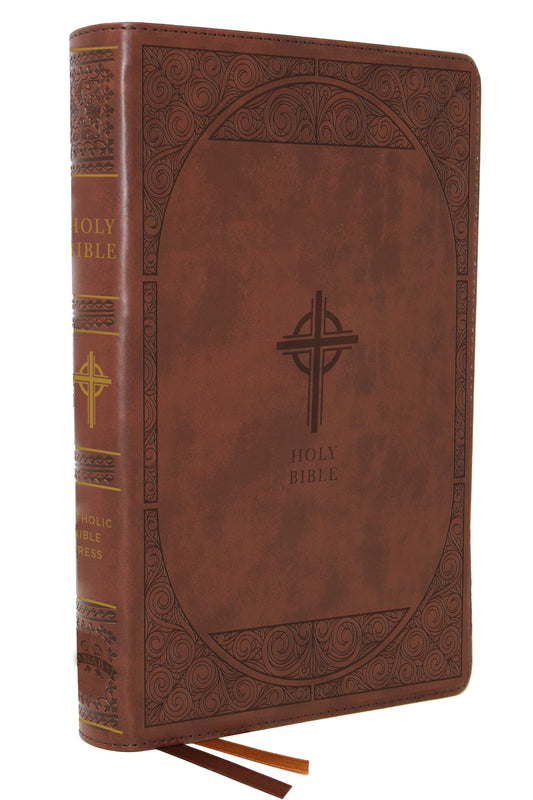 NABRE Catholic Bible/Large Print (Comfort Print)-Brown Leathersoft