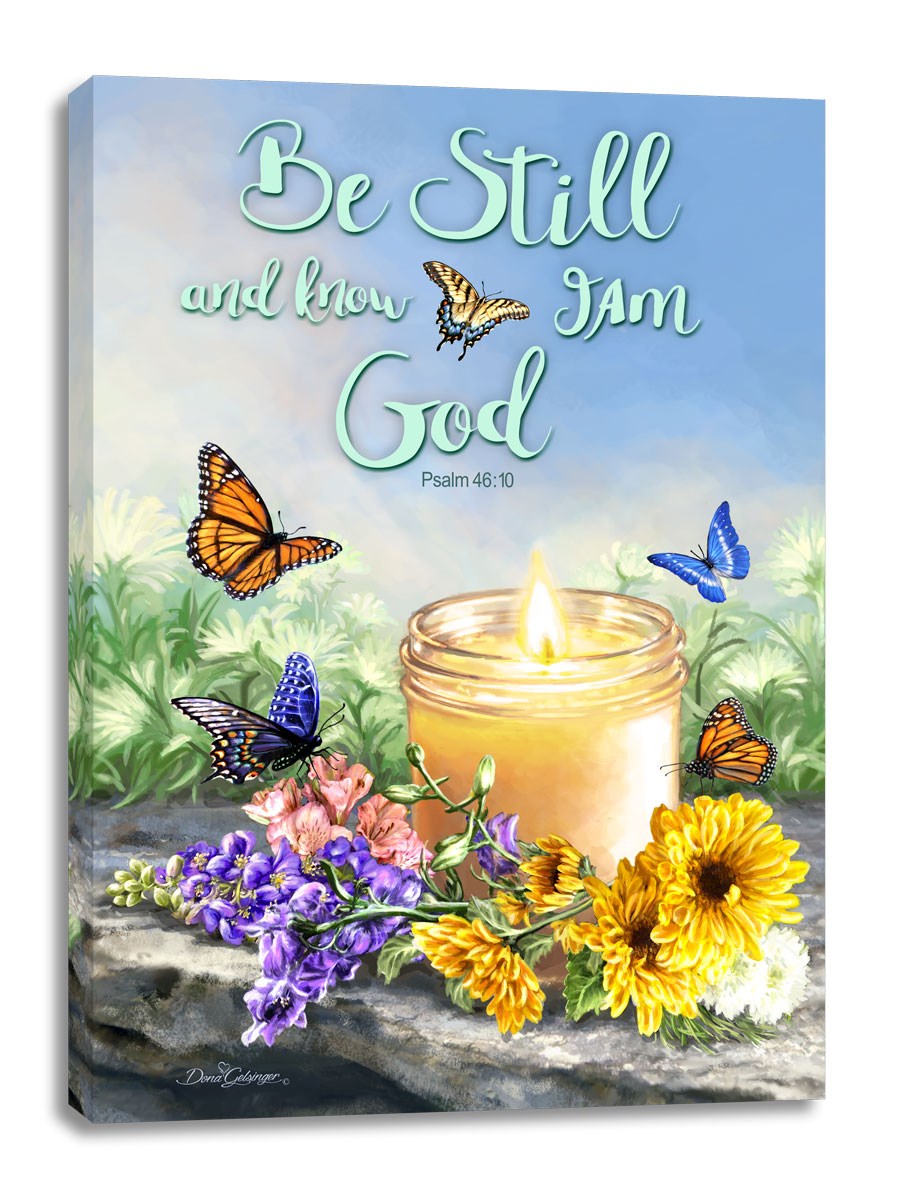 Frameless Canvas-Be Still/Butterfly (10 x 14)