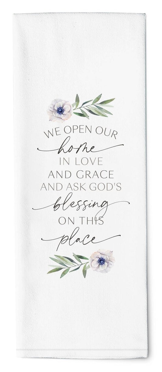 Tea Towel-We Open Our Home In Love (16" x 28") (Pack Of 6)