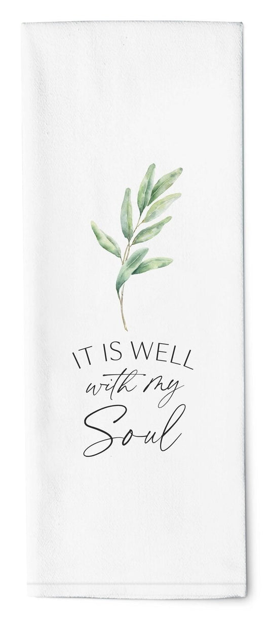 Tea Towel-It Is Well With My Soul (16" x 28") (Pack Of 6)