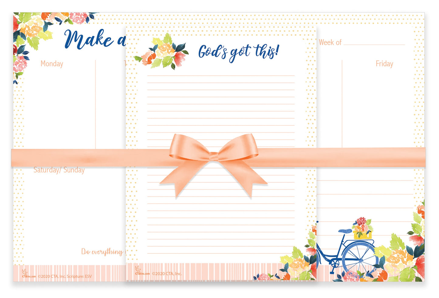 Desktop Planner/Mouse Pad & Notebook Gift Set-Making A Difference (Col 3:17 ESV)