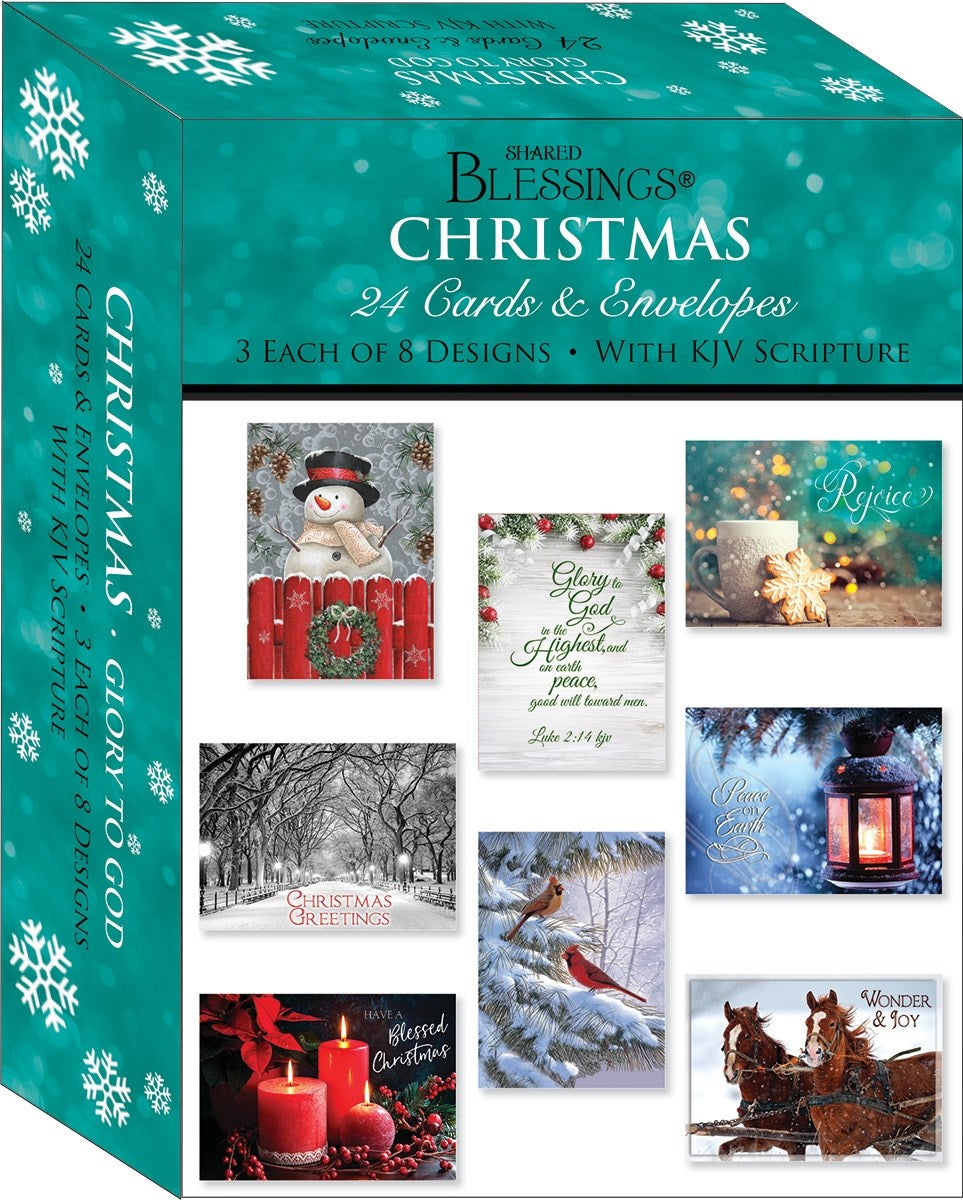 Boxed Card-Christmas: Glory To God/Large Assorted (Box Of 24)