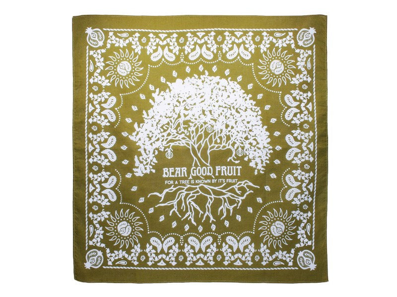 Bandana-Bear Good Fruit-Green Cotton (22" x 22")
