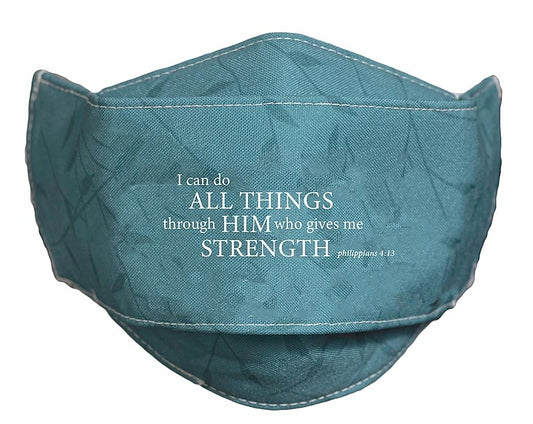 Face Mask-I Can Do All Things Through Him Who Gives Me Strength-Blue