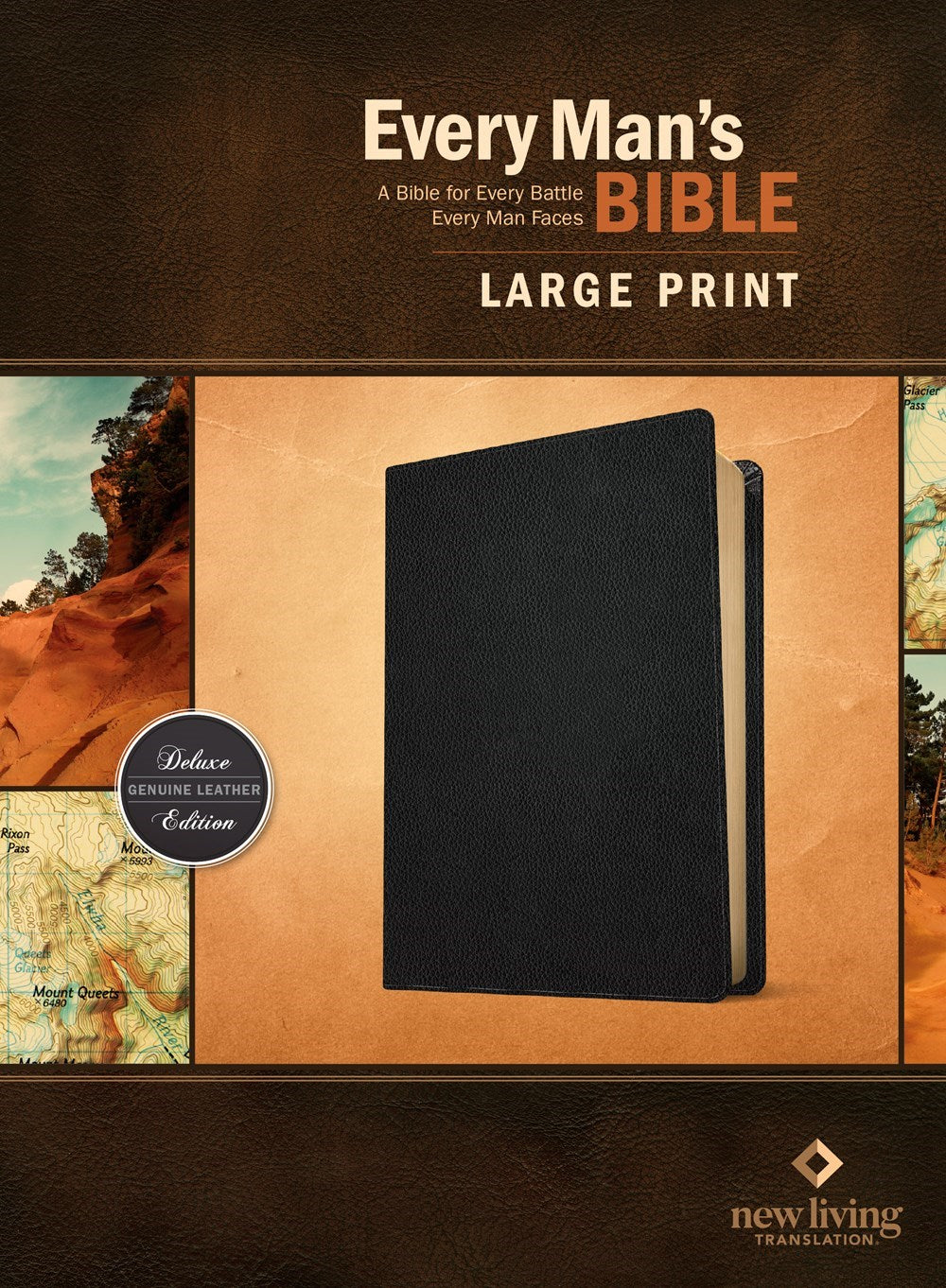 NLT Every Man's Bible/Large Print-Black Genuine Leather Indexed
