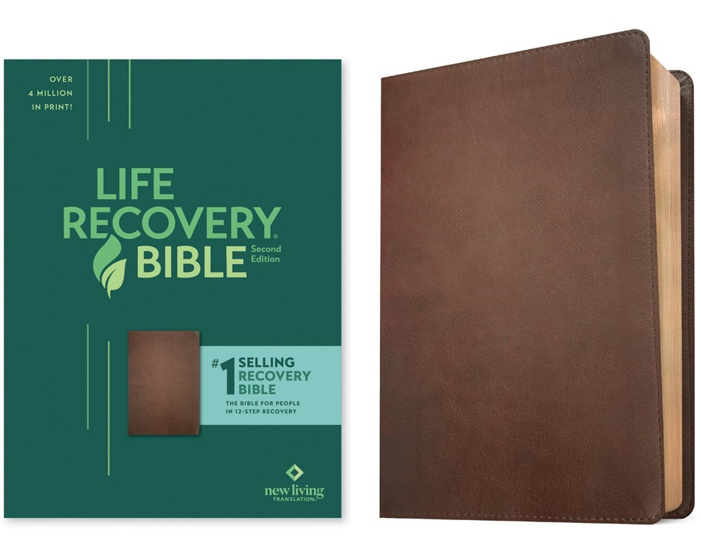 NLT Life Recovery Bible (Second Edition)-Rustic Brown LeatherLike