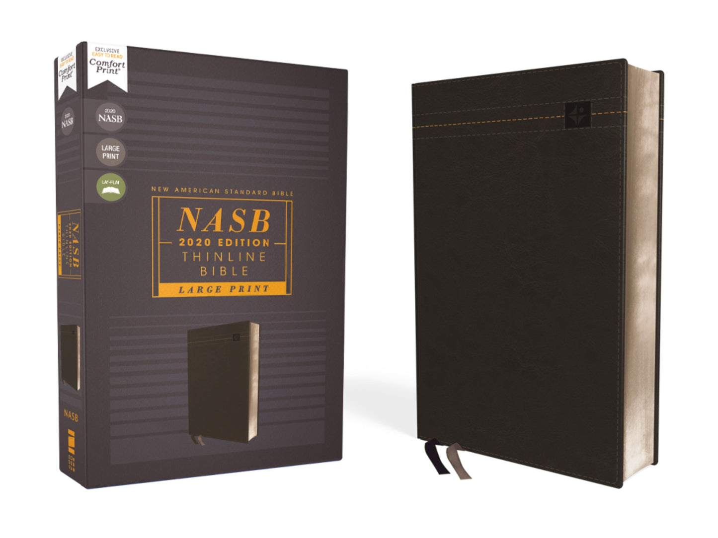 NASB 2020 Thinline Bible/Large Print (Comfort Print)-Black Leathersoft
