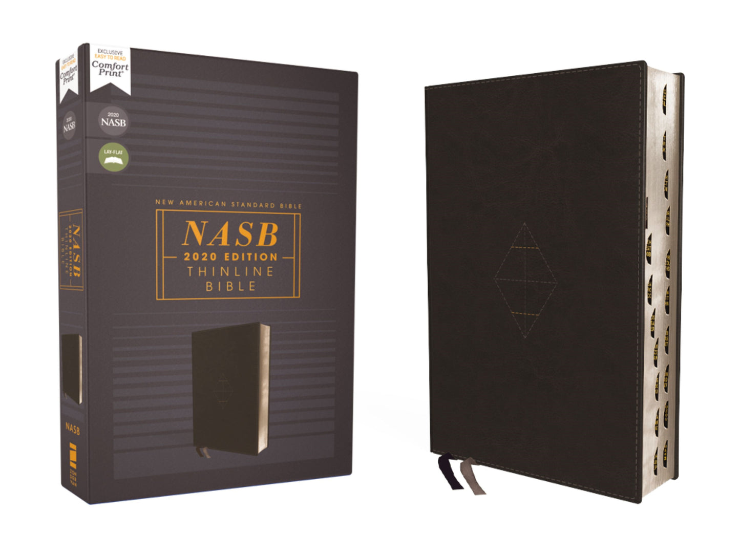 NASB Thinline Bible (Comfort Print)-Black Leathersoft Indexed