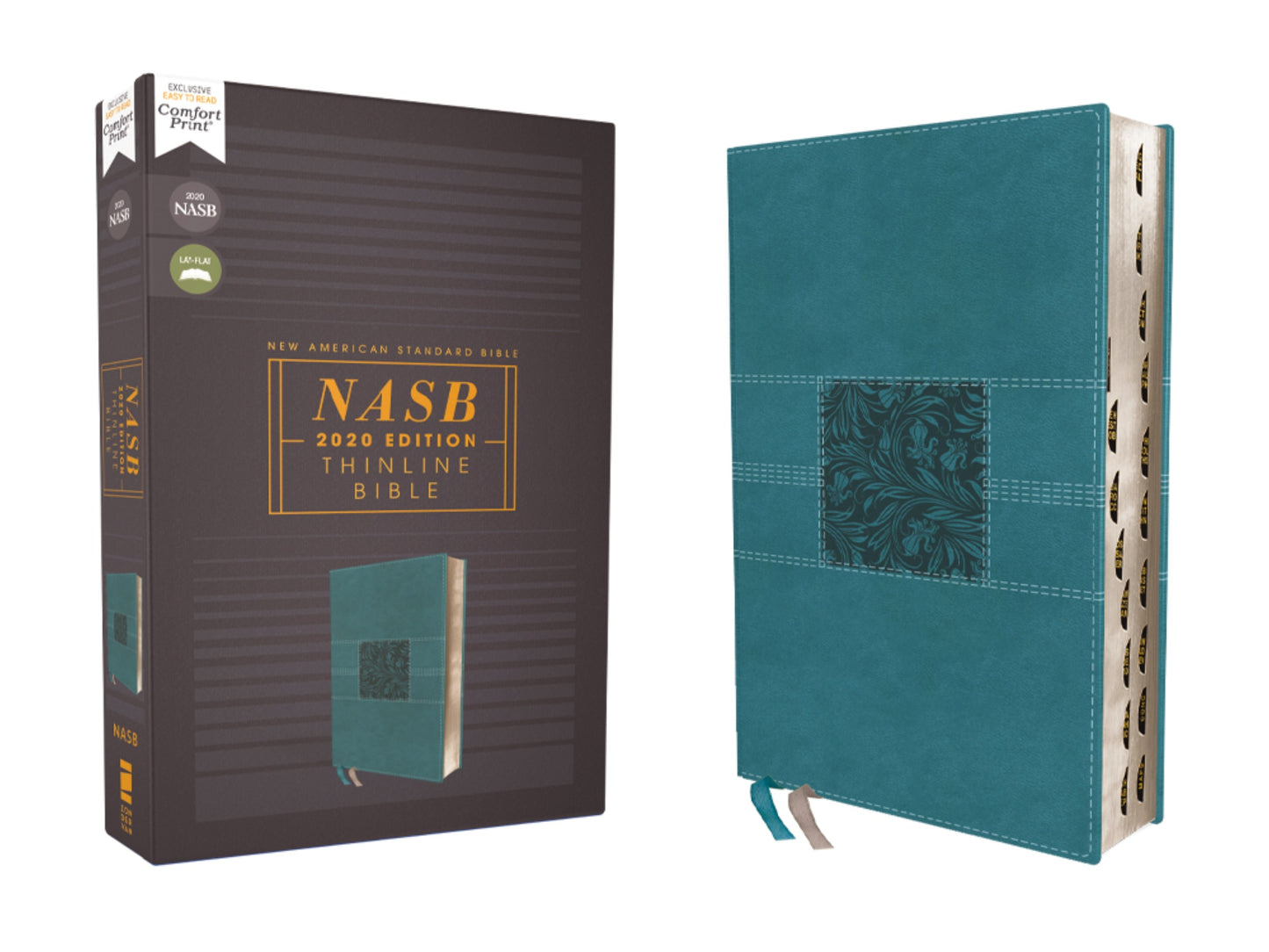 NASB 2020 Thinline Bible (Comfort Print)-Teal Leathersoft Indexed