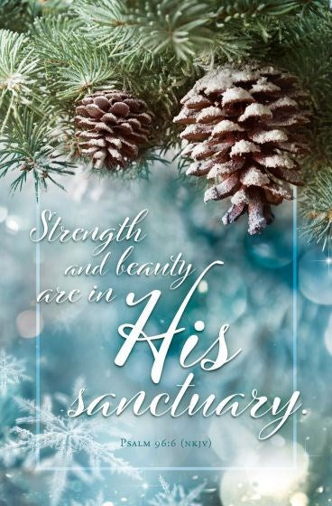 Bulletin-Strength And Beauty Are In His Sanctuary (Psalm 96:6 NKJV) (Pack Of 100)