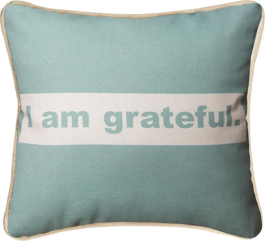 Pillow-I Am Grateful (Brights) (12" x  12")