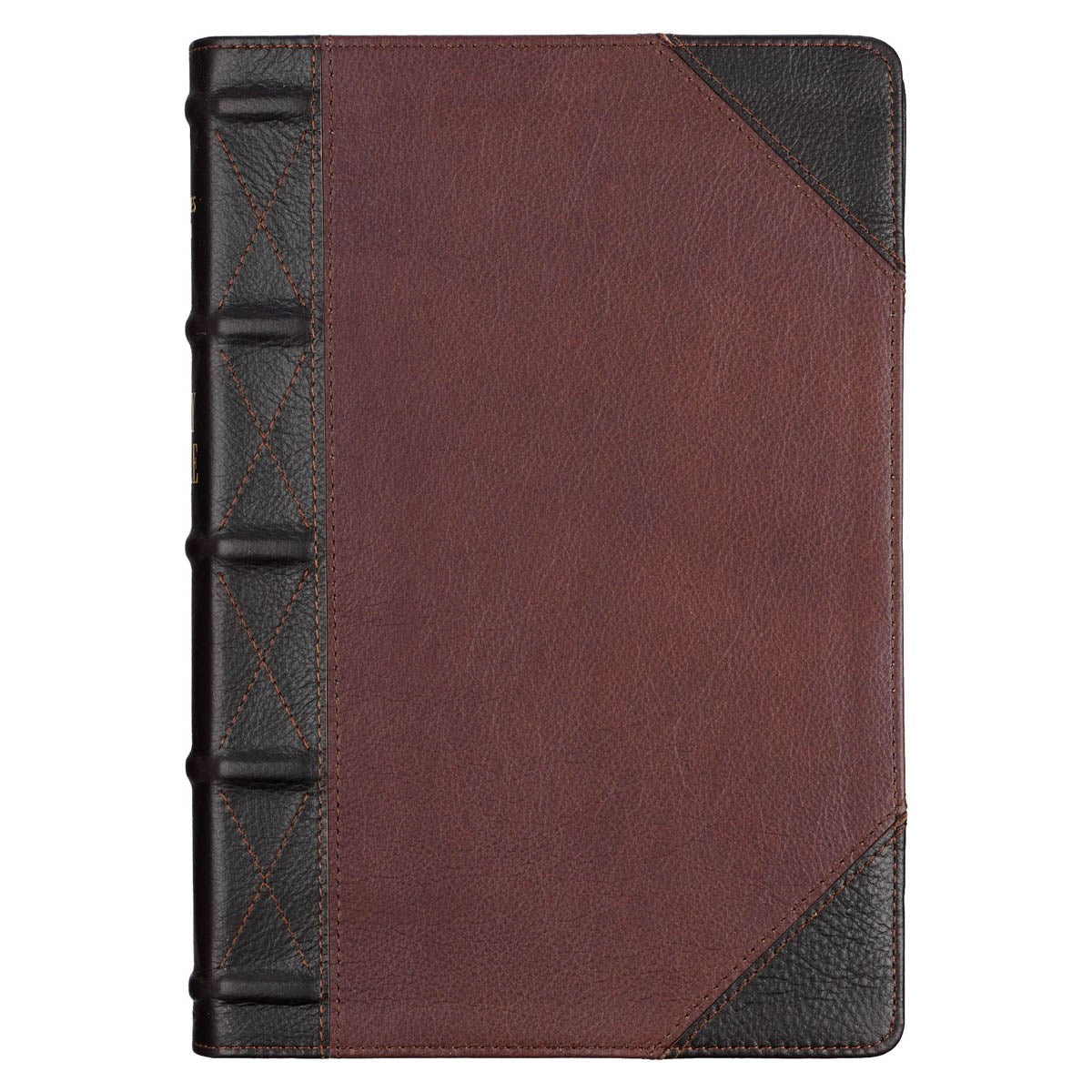 KJV Giant Print Bible (Full-Size)-Tawny/Dark Brown Genuine Leather Indexed