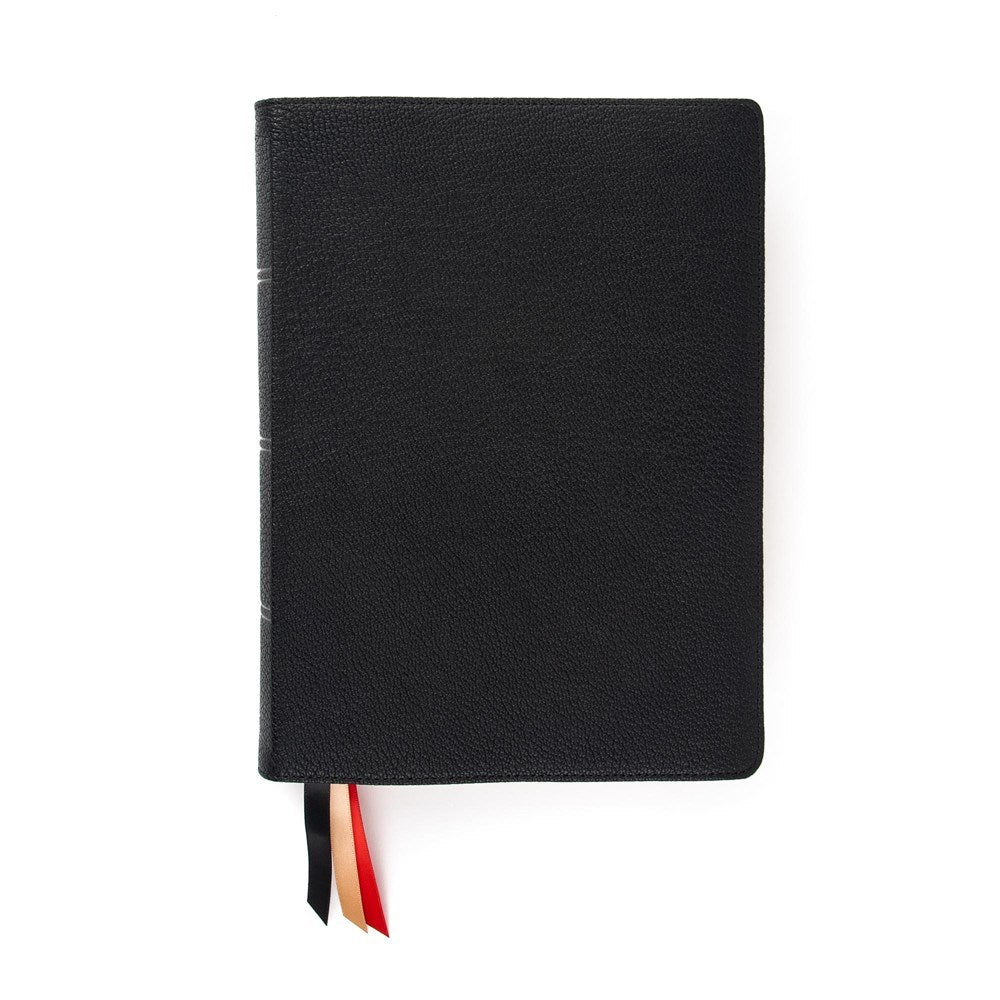 CSB Single-Column Wide Margin Bible (Handcrafted Collection)-Black Premium Leather