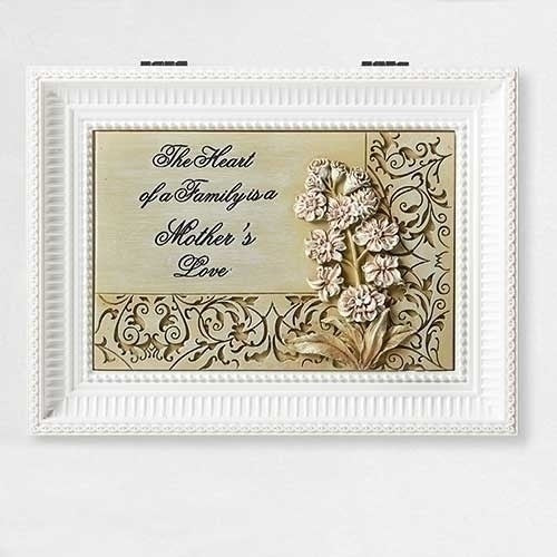 Music Box-Mother's Love-White/Clair De Lune (8" X 6.25" X 2.75")