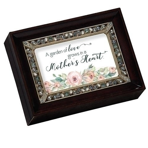 Music Box-Garden Of Love/Mothers Heart-Brown/Fur Elise (8" X 6.25" X 2.75")