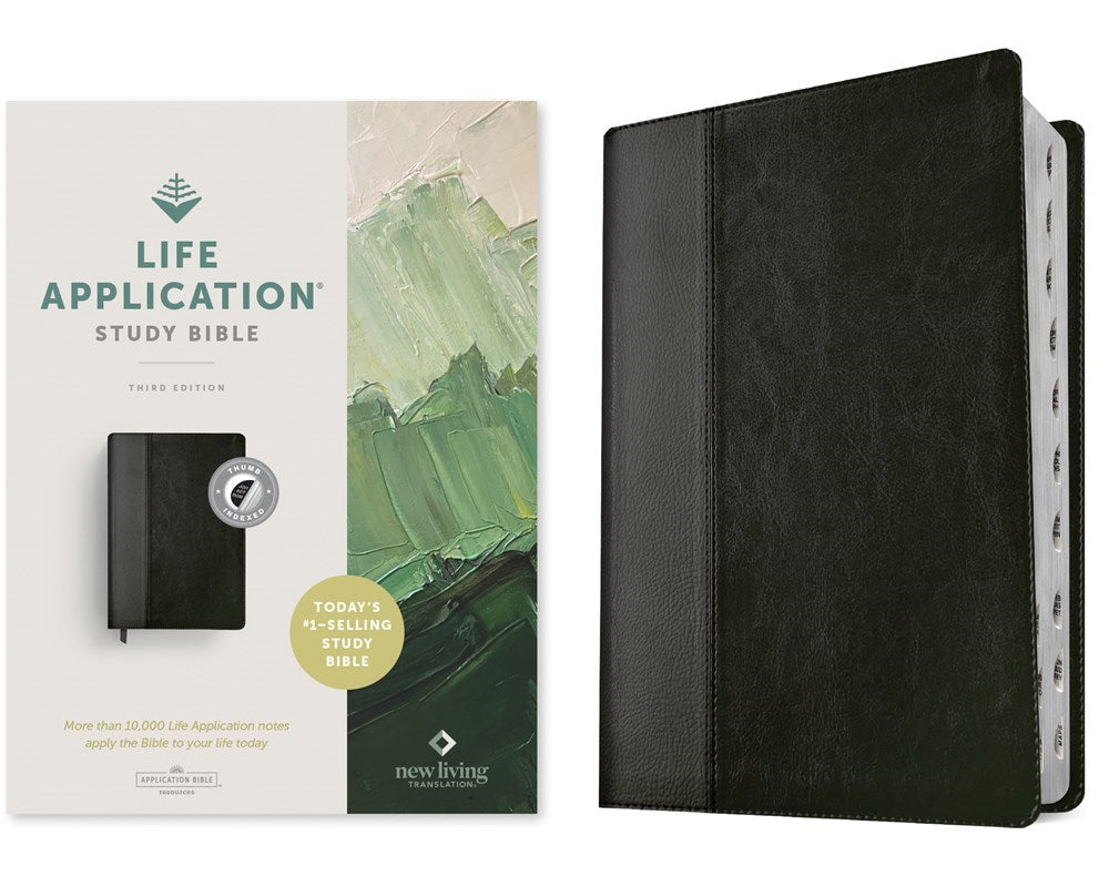 NLT Life Application Study Bible (Third Edition)-RL-Black/Onyx LeatherLike Indexed