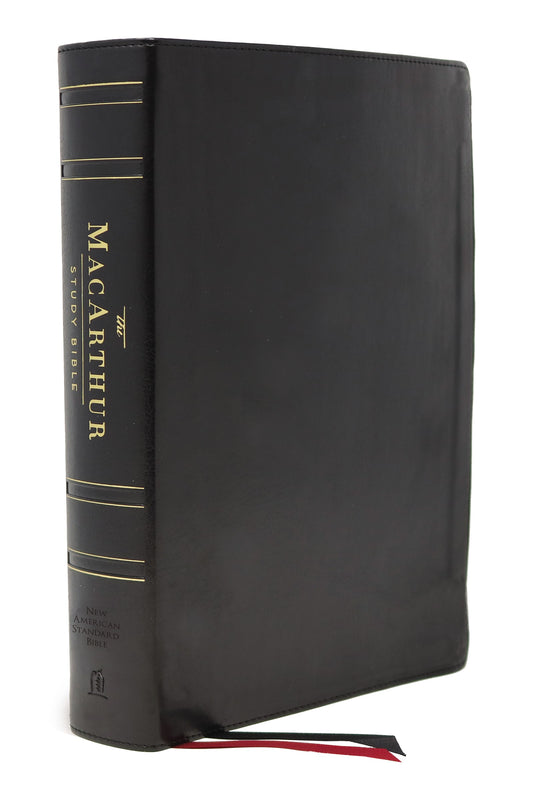 NASB MacArthur Study Bible (2nd Edition) (Comfort Print)-Black Genuine Leather Indexed