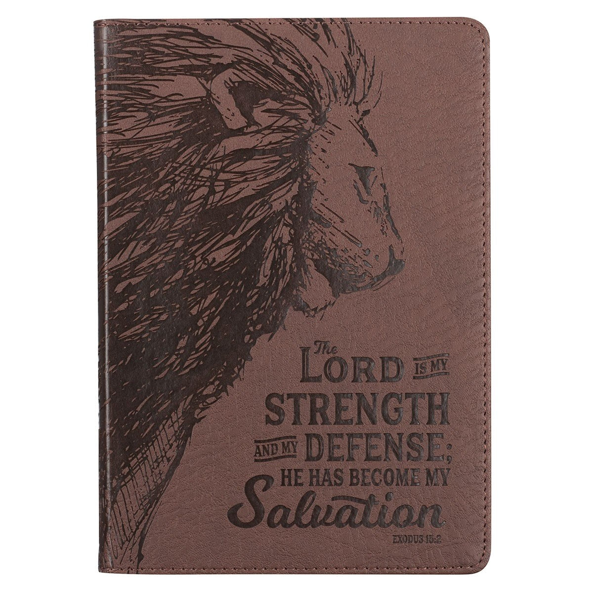 Journal-Classic LuxLeather-The Lord Is My Strength-Brown