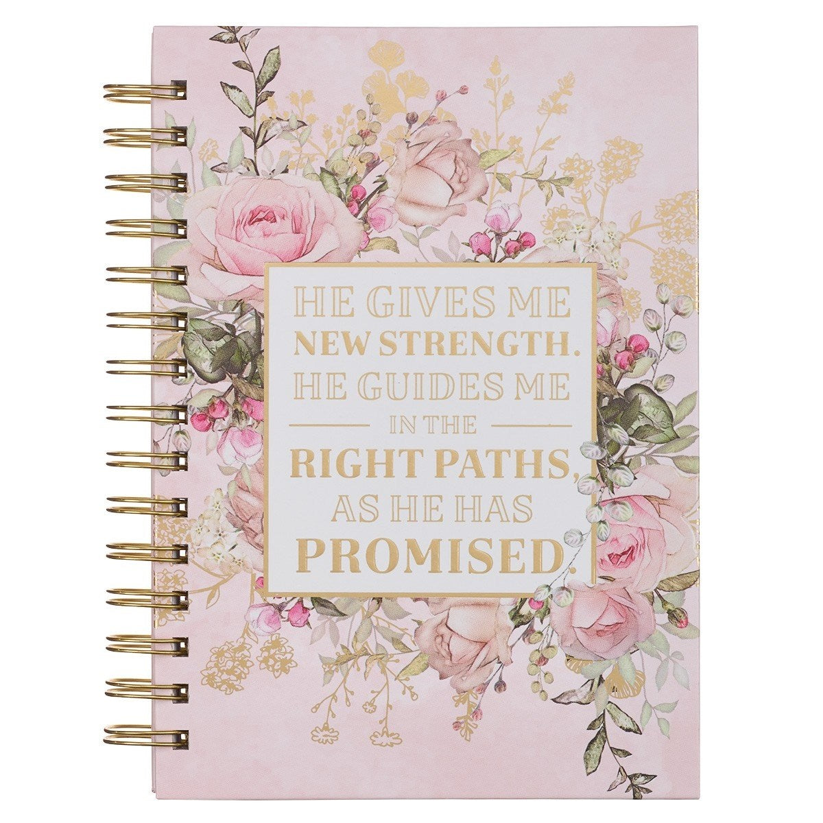 Journal-Wirebound-He Gives Me New Strength-Floral-Large