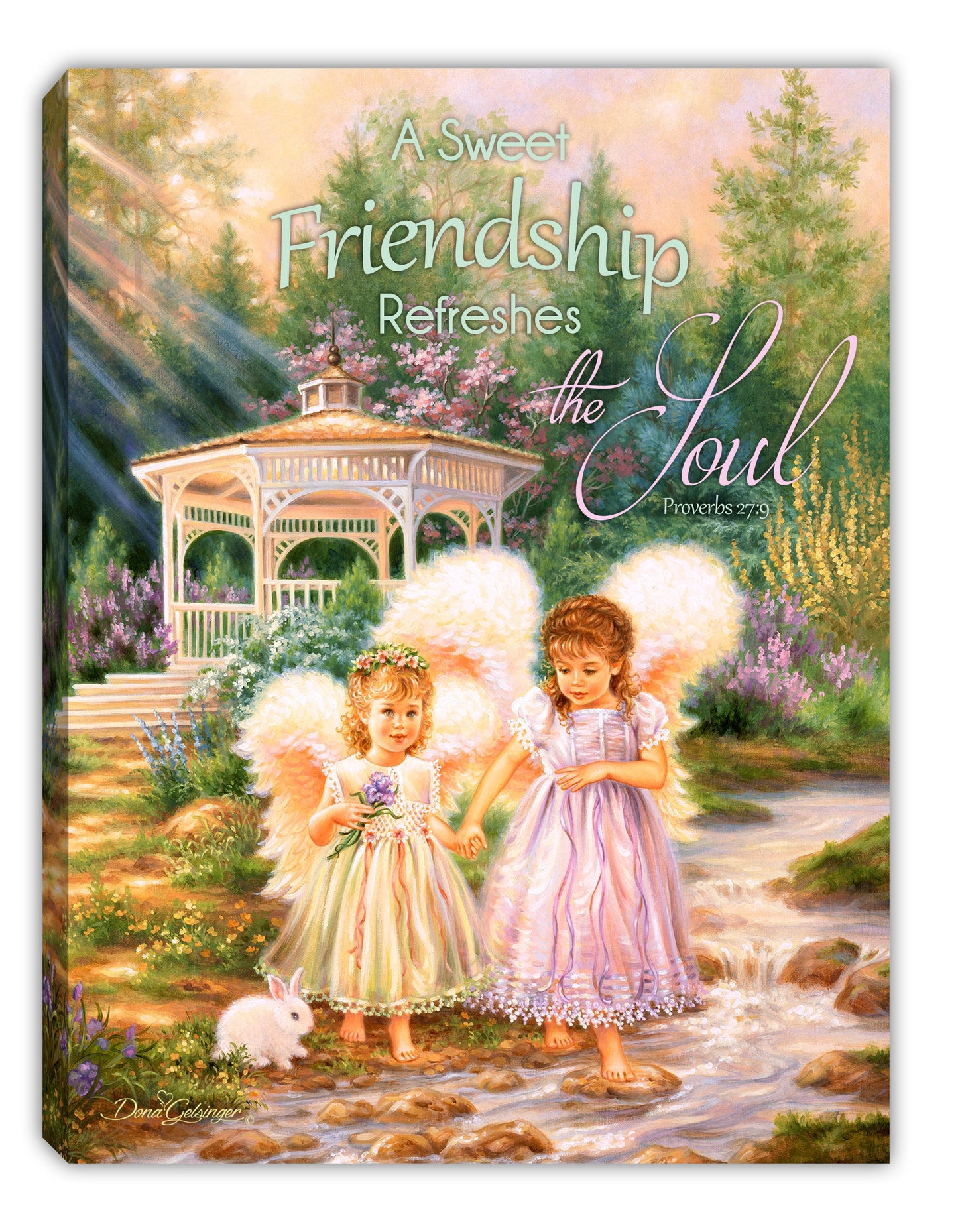 Mini Canvas-Friendship Angels-LED Tabletop w/Timer (8" x 6")