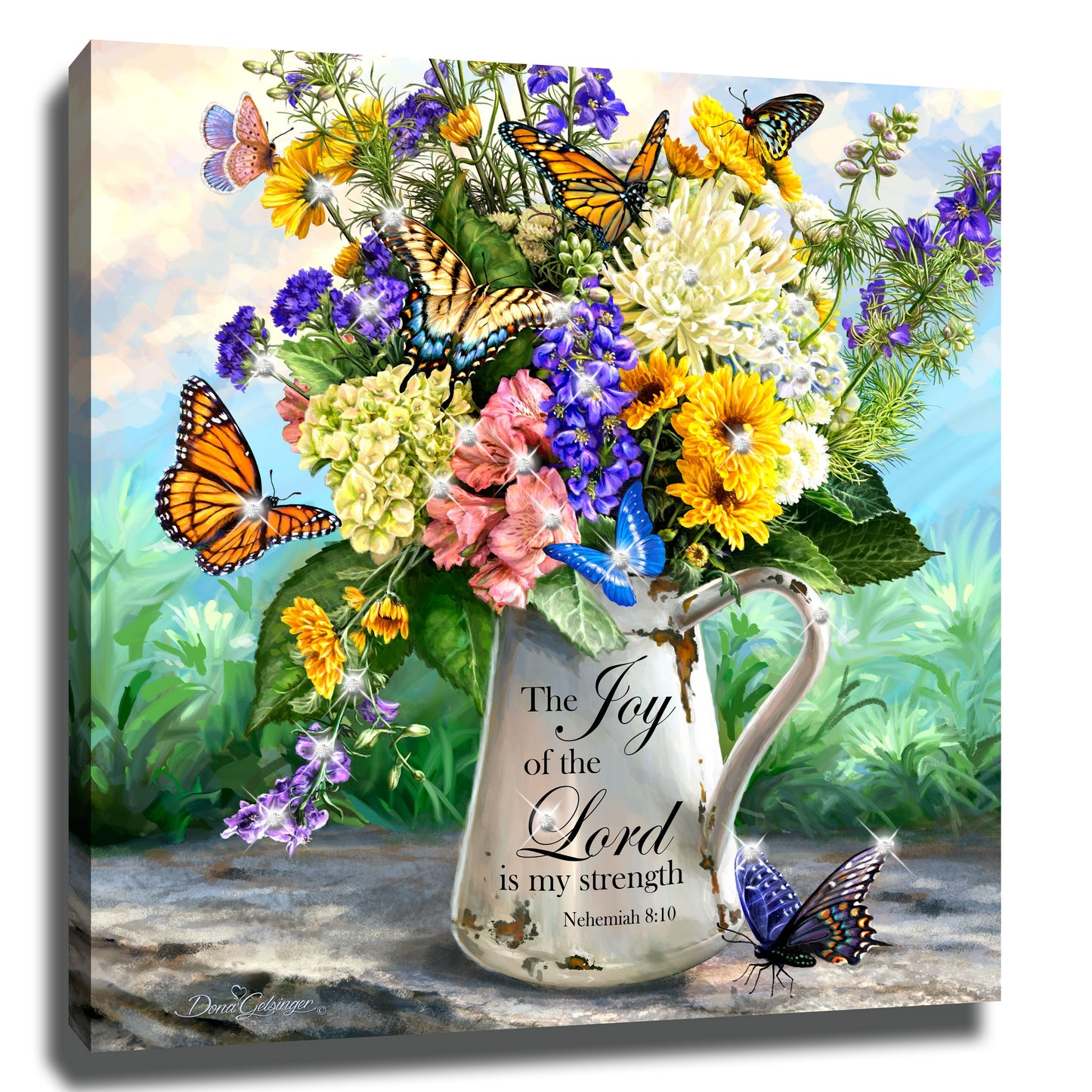Pizazz Print-Joy Of The Lord w/Swarovski Crystals (10" x 10")