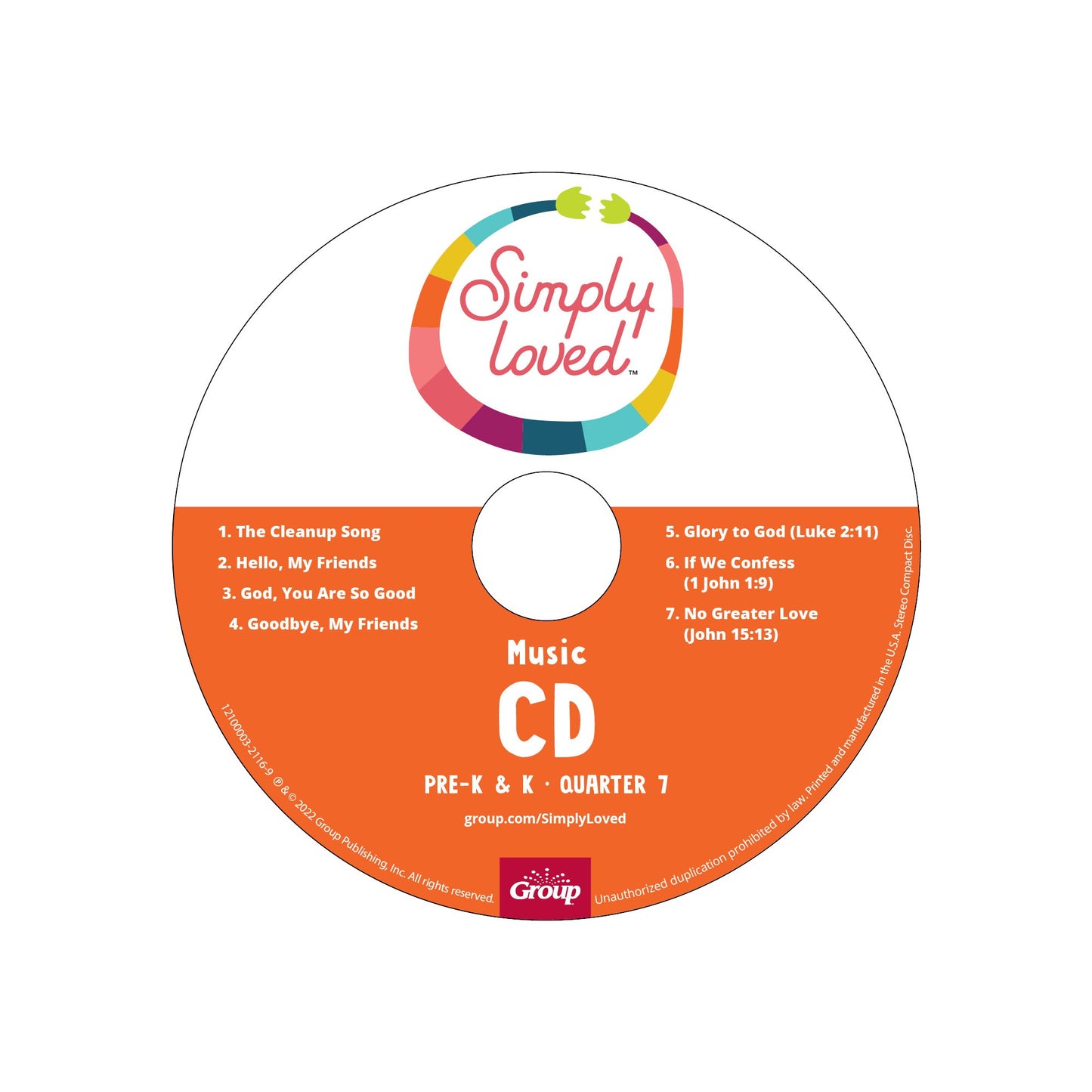 Simply Loved Pre-K & K Music CD-Quarter 7