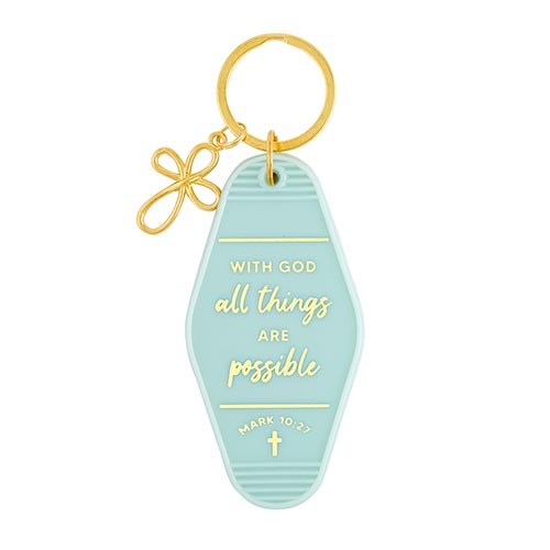 Key Tag-Motel Style-All Things Are Possible (Mark 10:27) (1.75" x 3.5")