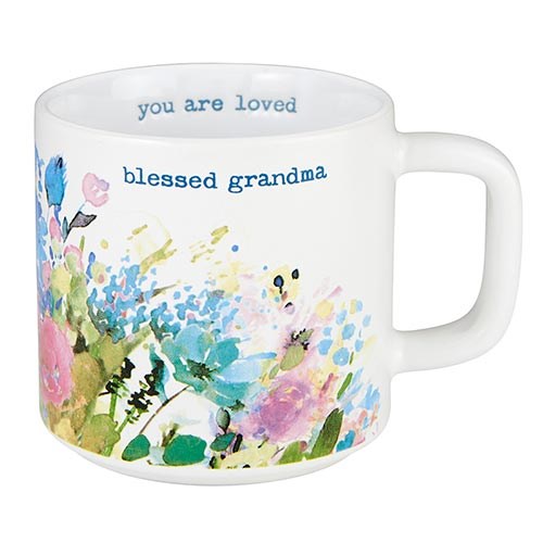 Mug-Blessed Grandma/You Are Loved-Floral (14 Oz)