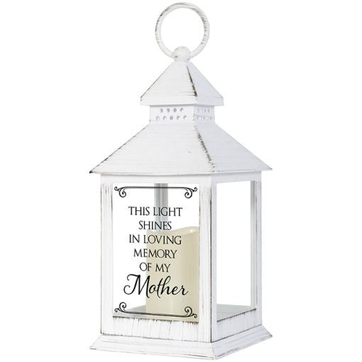 Lantern w/Flameless LED Candle & Timer-In Loving Memory Of My Mother (4" x 11" x 4")