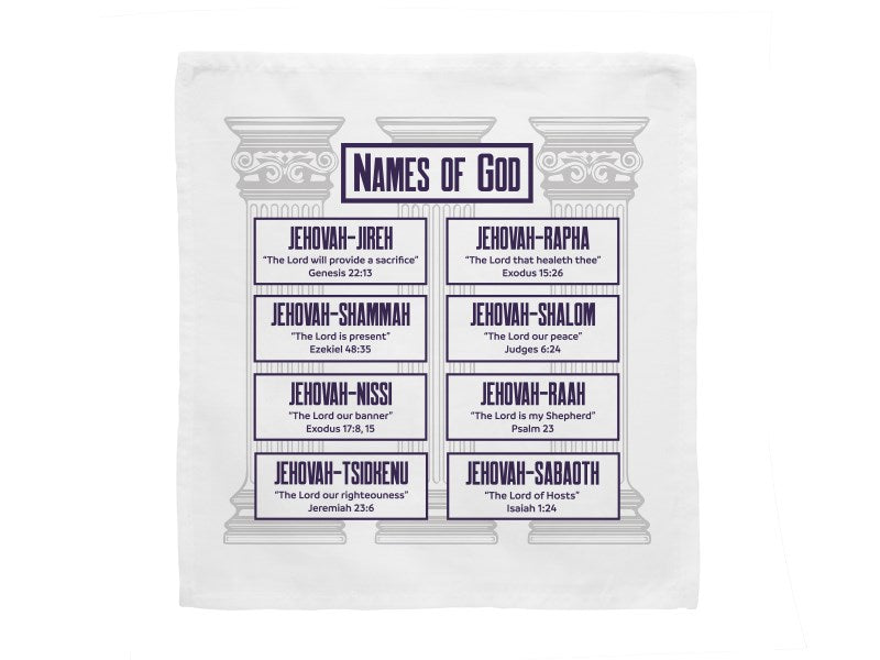 Prayers In My Pocket Cloth-Names Of God (8 x 8) (Pack Of 6)