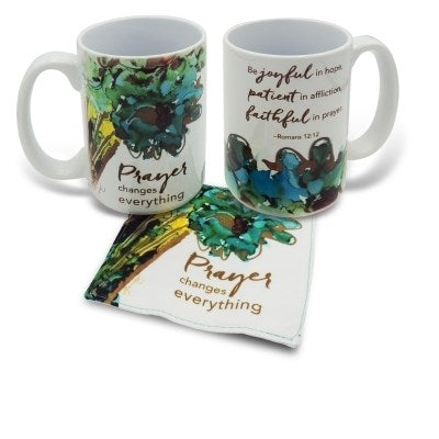 Mug w/Fabric Coaster-Lovitude-Prayer Changes Everything (15 Oz)